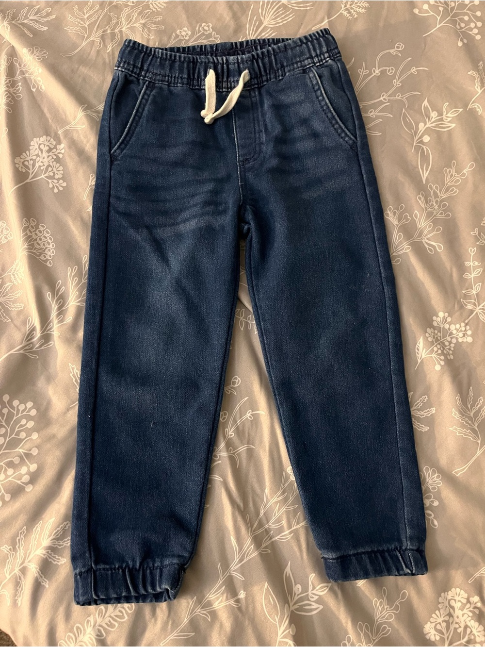 Children's Navy Blue Pull-On Jogger Pants with Drawstring